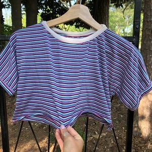 Vintage striped crop tee